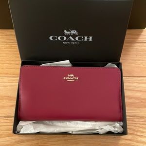 Coach Red Leather Wallet, Brand New (in box)!